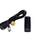Low Profile UHF GMRS Antenna For Roof Mount With NMO To UHF PL259 Adapter, 13 Ft RG58U Cable, 460 470 MHz Amateur Radio, Vertical Polarization, 2 dBi Gain, VSWR Under 1.5 For Clear TX RX, showing black antenna, cable, and connectors