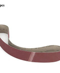 Kickass Aluminum Oxide Sanding Belts 10 Pack 320 Grit Heavy Duty Abrasive Bands For Woodworking, 915mm long strip in red.