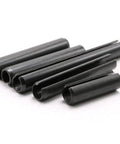 Close-up of steel split dowel roll pins from 360 Piece Steel Split Spring Dowel Roll Pins Kit Tension Dowels Metal Hardware Assortment