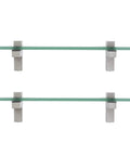 Floating Glass Bathroom Shelf 16 Inch Tempered Glass Wall Shelf With Brushed Nickel Brackets Dope Space Saving Organizer 2 Pack Easy Install Built To Last - Front View