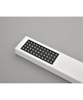 Shower System with Waterfall Rainfall and Handheld close-up of handheld shower head with silicone nozzles and white finish