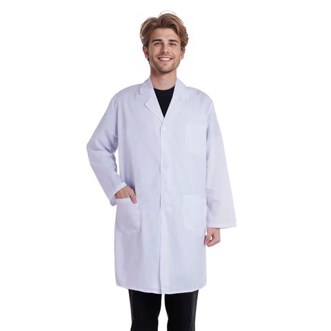 Unisex White Lab Coat Halloween Costume For Scientists And Doctors Long Sleeve Doctor Style Coat Adult Nurse And Student Look