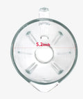 Top view of 6-Cup Glass Jar Replacement for Oster Blenders showing 5.2-inch diameter, clear glass with handle