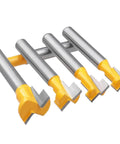Five Piece T Slot Router Bit Set With 1/4 Inch Shank Keyhole Track Cutters For 5/16 3/8 7/16 1/2 And 5/8 Inch Slots Pro Grade C3