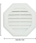 16 Inch Octagon Gable Vent With Screen Functional White Vent Cover Two Piece Construction UV Protected Front View