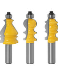 12mm Shank Architectural Molding Router Bit Casing Base Cutter For Precision Handrail Furniture Trim Work On Hardwood MDF And Plywood Woodworking, three router bits displayed.