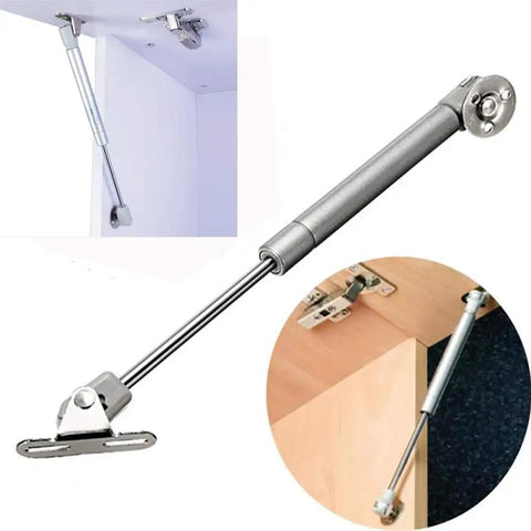 Four Pack 100N Gas Struts For Cabinet Doors Pneumatic Lift Hydraulic Spring Door Stays 10.6 Inch Extended 7 Inch Compressed 9.65 Inch Ball Socket Span Rust Resistant Copper Core Easy Install Door Support, cabinet support shown mounted