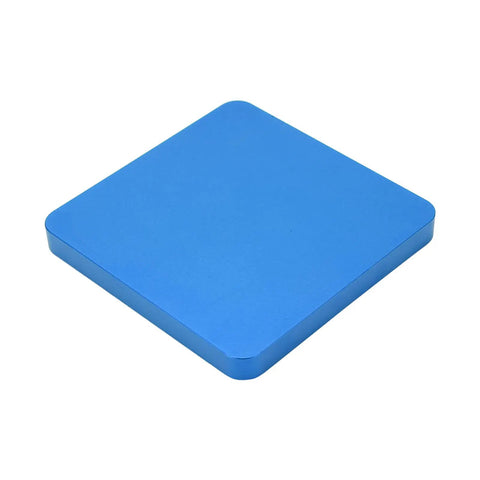 Blue aluminum Magnetic RC Screw Tray For Repairs And Maintenance, Aluminum Alloy Magnetic Pad Organizer With Accessories, top view