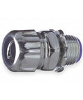 3 Inch Insulated Liquidtight Connector Straight Steel For Flexible Metal Raceway Indoors Or Outdoors Weather Tight Grip seen from the side