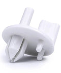 Four Pack 241993101 Refrigerator Shelf Support Clips Heavy Duty Plastic Crisper Bin Holder Pins Universal Fit For Frigidaire Kitchen Appliances close-up view of a white ABS plastic support clip.