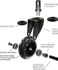 3 Inches 75mm Castor Wheels for Office Chair M11 Stem Casters for Furniture Swivel Castors 320kg Silent PU Universal Transparent 5 Pcs components and features