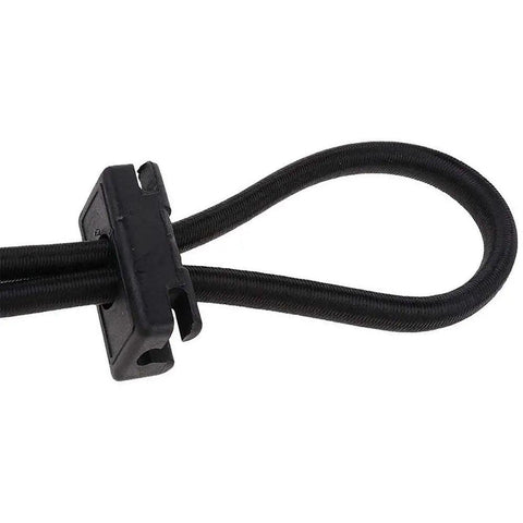 Close-up of black Three Meter Elastic Neck Stretcher for Horses showing nylon material and adjustable feature.