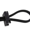 Close-up of Riding Ready Horse Reins 3m Adjustable Training Rope with Elastic Neck Stretcher and clip, black and durable.