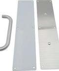 Stainless Steel Satin Finish Door Push Pull Handles Set For Interior Doors, 304 Grade, 100mm Wide By 400mm High, 1 Pair