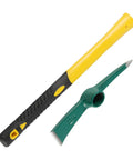 Two Pack 17.7 Inch Pick Mattock Hoe Set, Forged Steel Weeding Tool With Non Slip Rubber Handle detached view