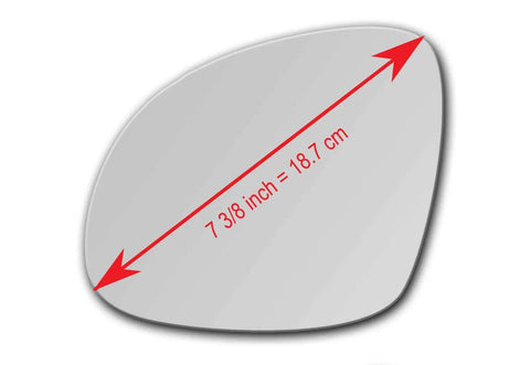 Flat Driver Side Mirror Glass Replacement With Full Size Adhesive For 2009 Through 2017 Volkswagen Tiguan Left LH View