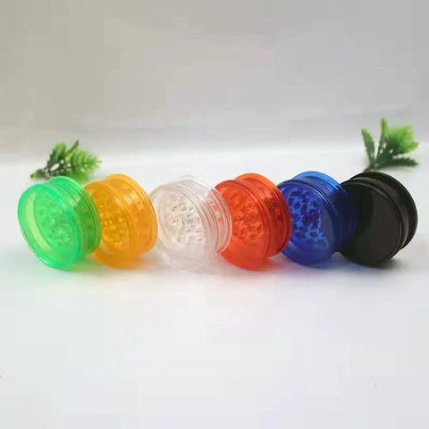 Six Pack Transparent Portable Herb Grinder Set With Storage Compartments Two Point Three Inch Plastic Spice Grinder