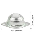 Heavy Duty 5/8 Inch Ball Transfer Units With Smooth Gliding Nylon Bearings For Conveyor Tables And Electronics Jigs Built Like A Tank Two Hole Flange Mount, showing dimensions and metal construction.