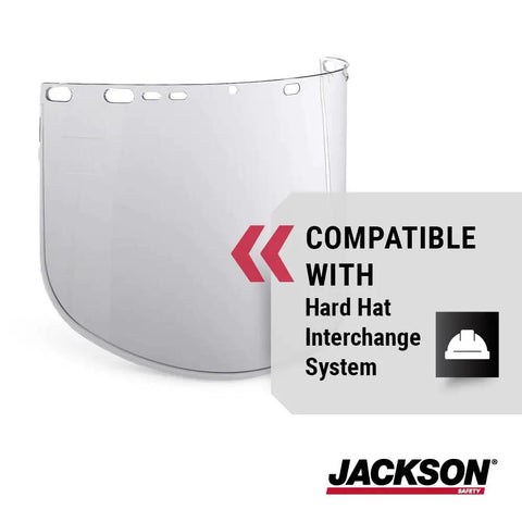 F40 Window Replacement For Safety Face Shield Mask With ANSI Z87.1 Propionate Clear Tint Unbound Universal Pin Mount HHIS Compatible