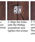 No Nonsense Heavy Duty Stainless Steel Flip Latch Lock 2 Pack Padlockable Bolt Latches installation steps on wooden door.