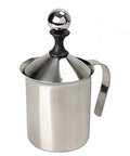 Stainless Steel Manual Milk Frother Handheld Foam Maker For Coffee Cappuccino Latte Hot Chocolate 14 Ounce 400ml No Battery Needed