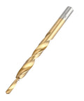 Titanium-Coated Twist Step Drill Bit Set For Pocket Hole Machines, Heavy-Duty Woodworking Tool For Side And End Milling, Finishing And Drilling 8-4, 9-5, 10-5, 10-6, 12-8 Mm Holes, Works On Wood, Aluminum, Plastic, Copper, Cast Iron, gold drill bit