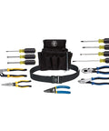 14 Piece Pro Tools Kit With Pouch And Belt For Journeyman Lineman Homeowner And Beginner To Pro Includes Built In Fish Tape Puller And Durable Pliers