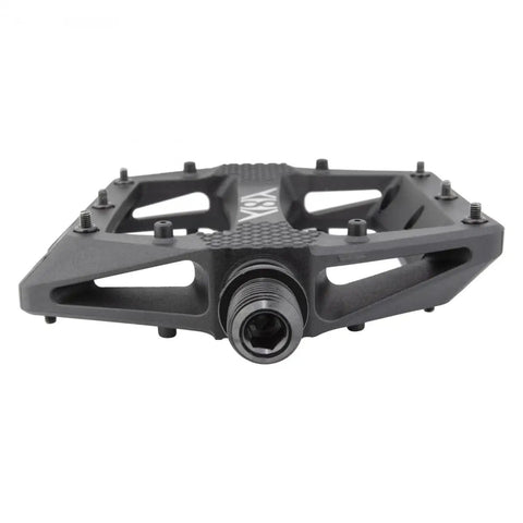Front view of Strapd Platform Pedal With 9/16 Inch Chromoly Axle And Concave Composite Body Built In Strap Retention For MTB BMX And Fixed Gear