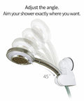 45 Degree Adjustable Handheld Shower Head Holder With Strong Suction Cup Wall Mount Bracket showing swivel function.