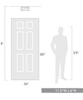Size comparison image of Tribeca Two Light Flush Mount In Matte Black With Clean Geometric Frame next to a door and human silhouette.