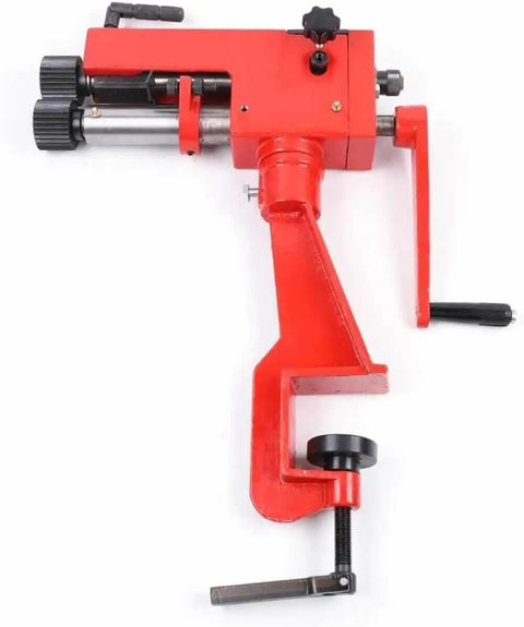 Red Bead Roller Machine With 6 Dies, Manual Rotary Sheet Metal Bender And Swaging Tool, Heavy Duty for Automotive Use