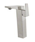 Single Hole High Arc Bathroom Faucet With One Handle Brushed Nickel Finish Solid Brass Build One Point Two GPM Flow