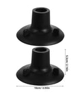 12 Pack Rubber Feet Pads For Shower Chairs And Commode Benches Non Slip Floor Protectors 24mm Inner Cavity in black with measurements