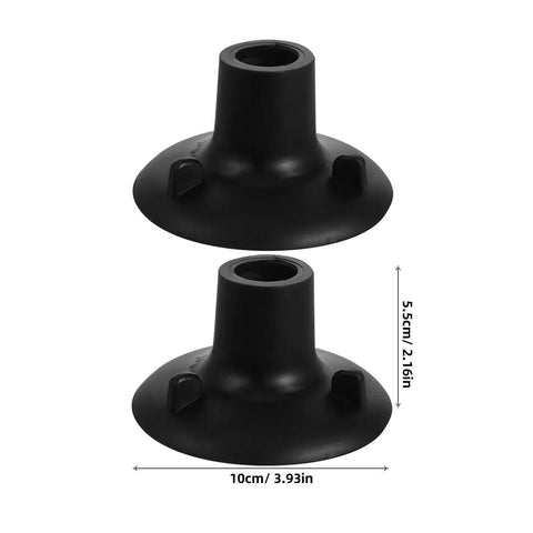 12 Pack Rubber Feet Pads For Shower Chairs And Commode Benches Non Slip Floor Protectors 24mm Inner Cavity in black with measurements