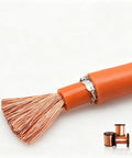 Straight Up Bulletproof Flexible Silicone High Voltage Shielded Cable For EV Battery Charging with exposed copper core.