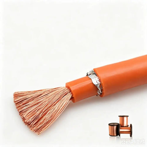 Straight Up Bulletproof Flexible Silicone High Voltage Shielded Cable For EV Battery Charging with exposed copper core.