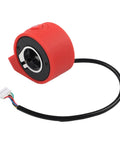 Thumb Throttle Accelerator For HX6 Pro Electric Scooter Replacement Controller Switch Handle Grip In Durable ABS Plastic Upgrade With 5 Pin Red Connector visible from side angle