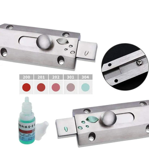 Rock Solid Sliding Bolt Door Lock With Smooth Auto Glide And Flat Barrel Profile For Patios Barn Doors And Gates Super Easy Surface Mount Security Hardware In Matte Silver Finish, showing surface mount design.
