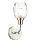 Two Light Bathroom Vanity Light Hardwired Wall Sconce Brushed Nickel With Clear Glass Over Mirror Modern Bath Fixture