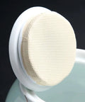 Top view of the lid of an Airtight Ceramic Coffee Canister Porcelain Tea Caddy With Tight Seal Lid Keeps Your Stash Fresh As A Dime For Kitchen Pantry Organization Blue Jar.