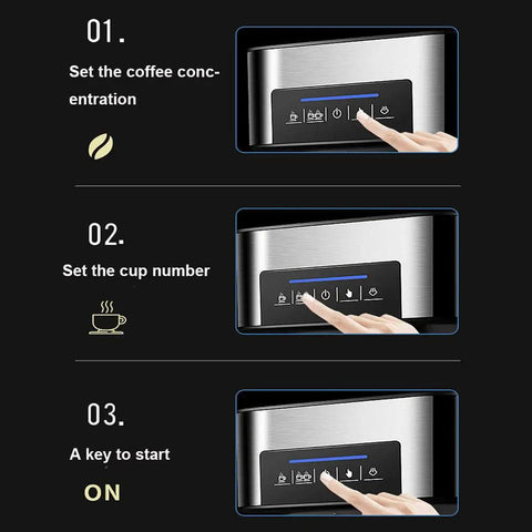 Top Shelf 20 Bar Semi Automatic Espresso Coffee Maker With Reliable Milk Frother Wand And Quick Fill Water Tank touch control panel