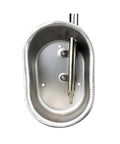 Heavy Duty Stainless Steel Pig Waterer Bowl With Nipple Feeder For Hog Sows Swine And Piglets Rustproof Farm Livestock Cup top view