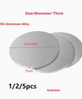 5052 aluminum alloy round plates with dimensions marked, size illustration.