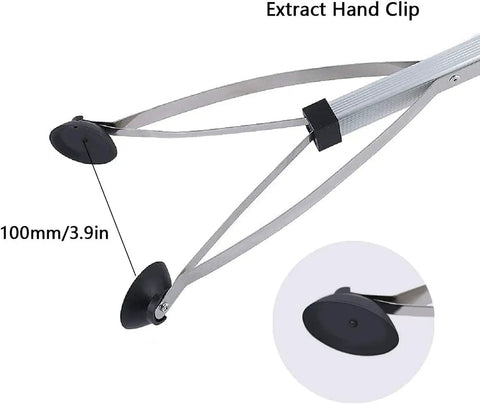 Two Pack Foldable Reacher Grabber Tool With 32 Inch Reach Lightweight Aluminum Extender Suction Cup Precision Grab Claw Garbage Picker Garden Nabber Mobility Aid Pickup Tool Easy Storage