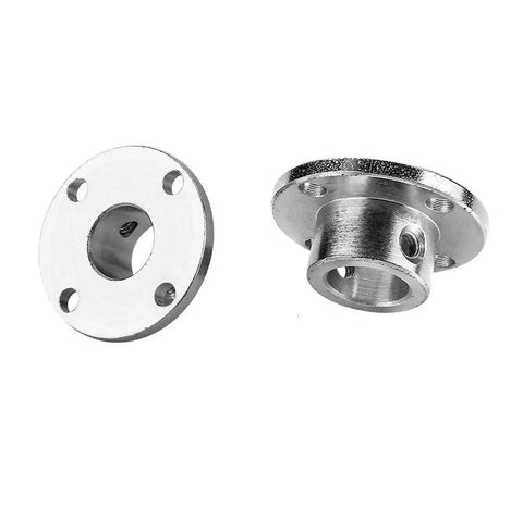 4 Pack 12mm Flange Coupling Connector For RC Models, 45 steel, showing shaft opening and mounting holes, side view