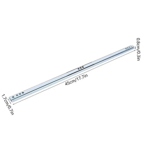 2 Pack Drawer Slides 450x17mm Heavy Duty Steel Ball Bearing Guide Rails For Cabinets And Closets, smooth quiet sliding