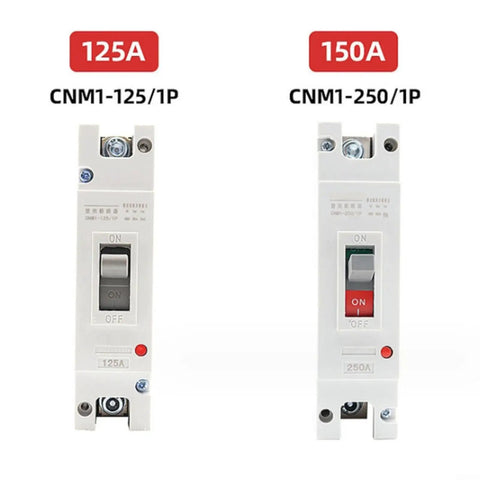 Bulletproof 80 Amp DC Circuit Breaker Built To Shield Your Solar Rv Or Ev Setup From Wild Power Spikes While Delivering Reliable Thermal Protection And Dead Simple Manual Control, showing two sizes, 125A and 150A.