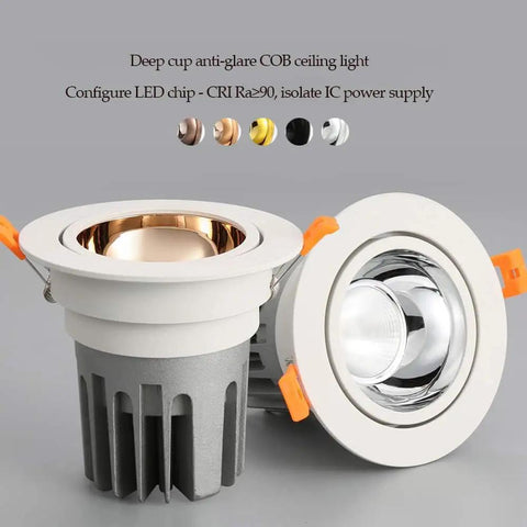 MXJCKSOQ 3.5 inch Recessed Lighting Kit Fixture 7W,10W,15W,20W 4000KLED Downlights in anti-glare COB design.