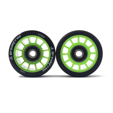 8 Pack 90A Roller Skate Wheels 59mm By 38mm For Indoor Outdoor Skating With Bearings And Mounting Tools High Rebound Smooth Roll For Quad Skates Green