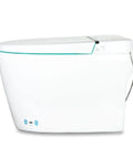 Next Level Tankless Smart Toilet With Auto Open Lid And Foot Kick Sensor Features sleek white design and electronic controls.